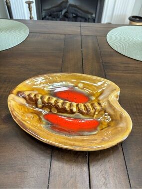 Mid century modern vintage California USA ceramic pottery ashtray